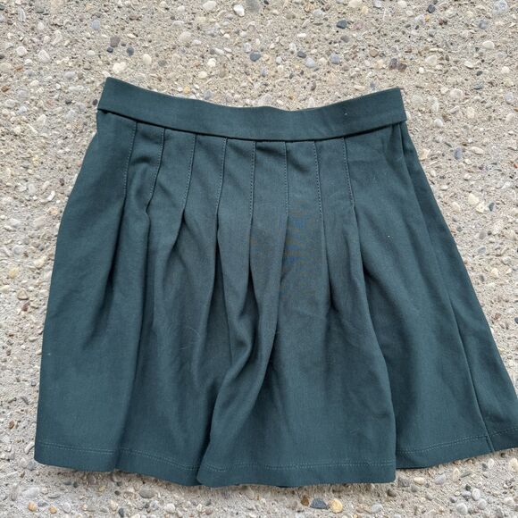 Zara Skirt Girls Size 11-12 Green Pleated School‎ Uniform California Badge Youth - Picture 8 of 8
